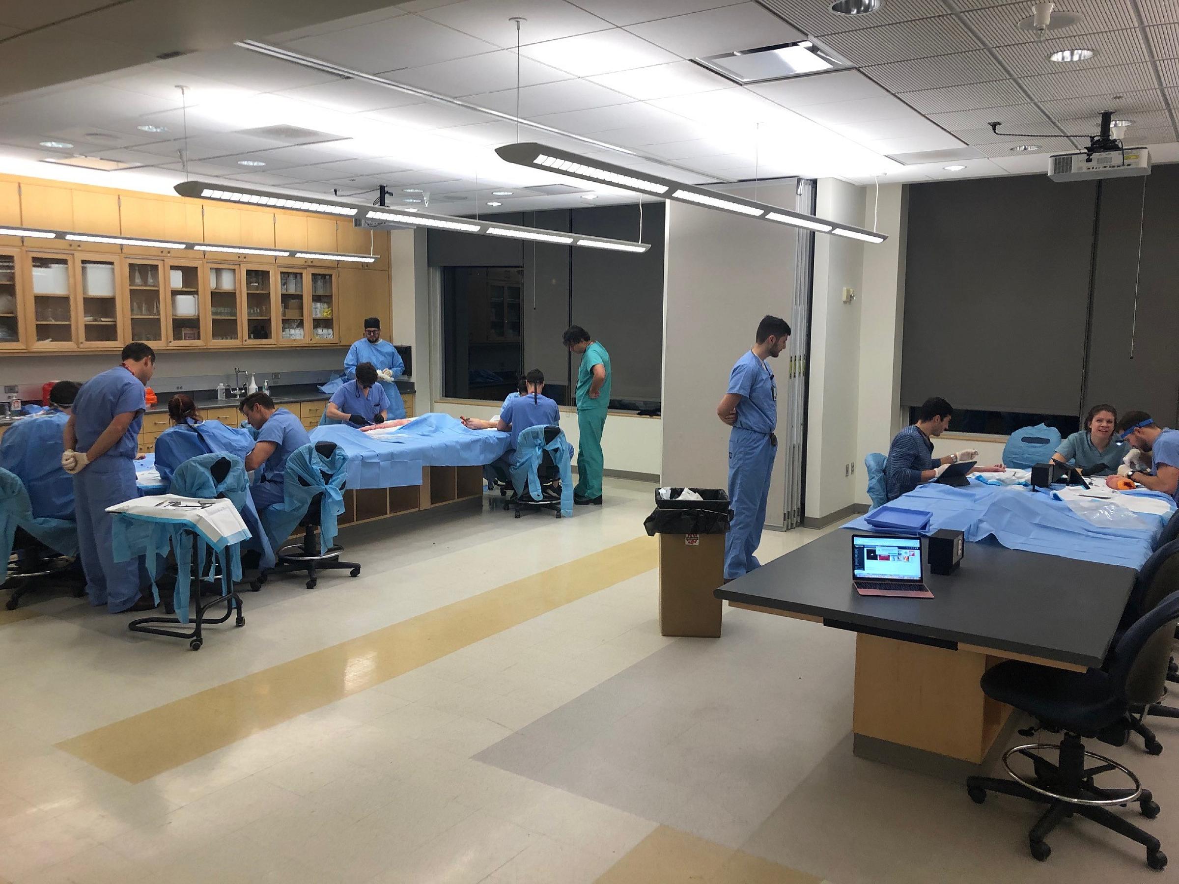 Surgeons in the training lab